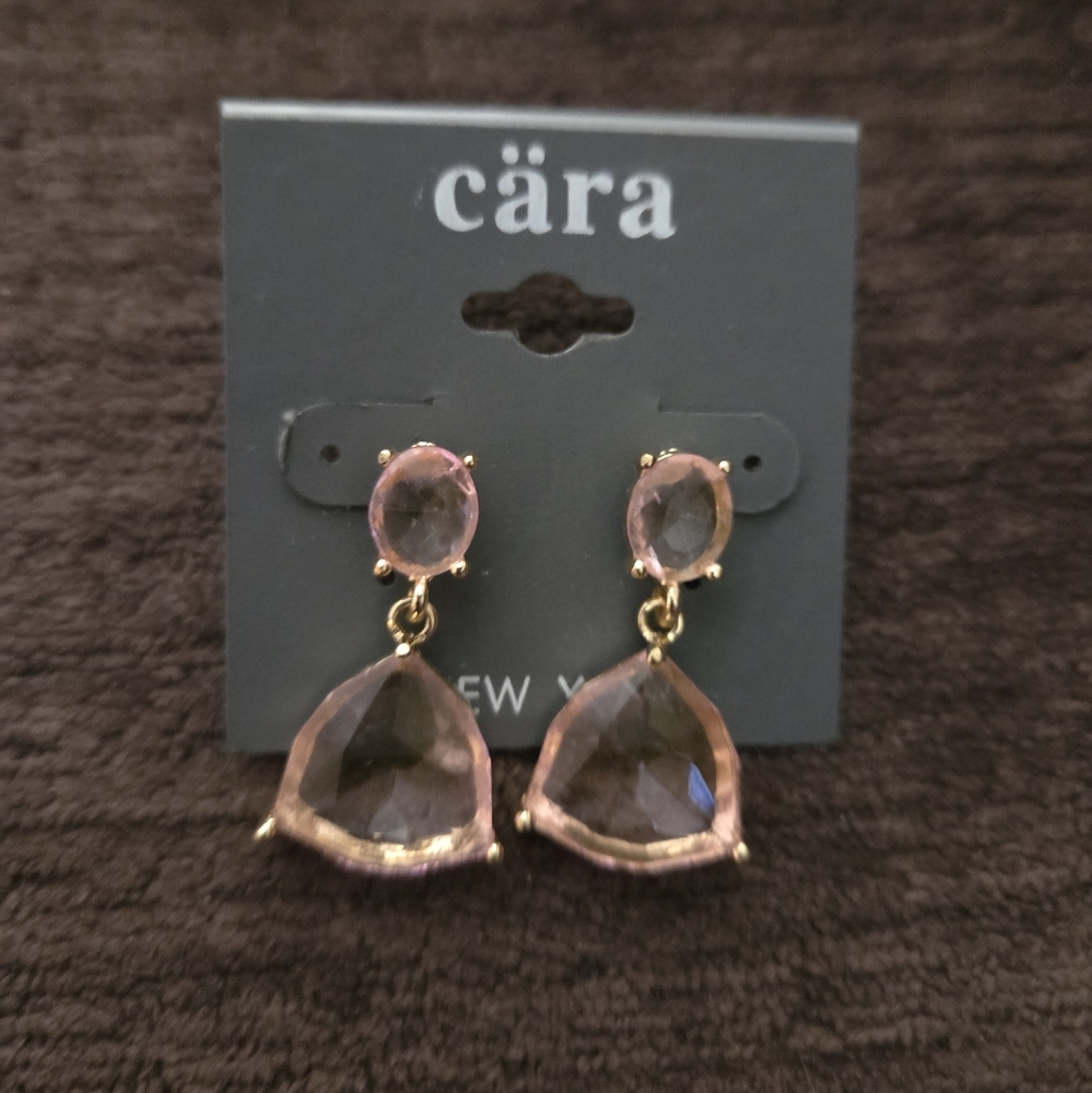 Cara New York Pink‎ Glass Droplet Earrings NEW